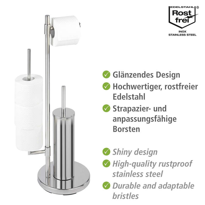 Freestanding Toilet Brush & Roll Holder Universalo Neo Stainless Steel