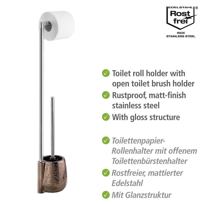 Freestanding Toilet Brush & Roll Holder Ceramic Marrakesh