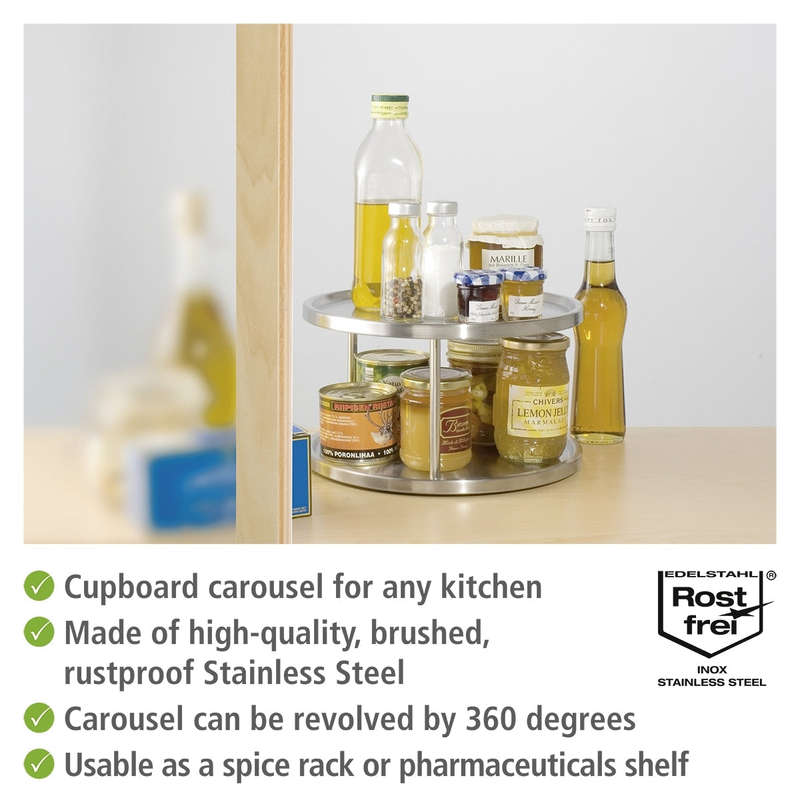 Cupboard Turntable 2 Tier Lazy Susan Duo Stainless Steel