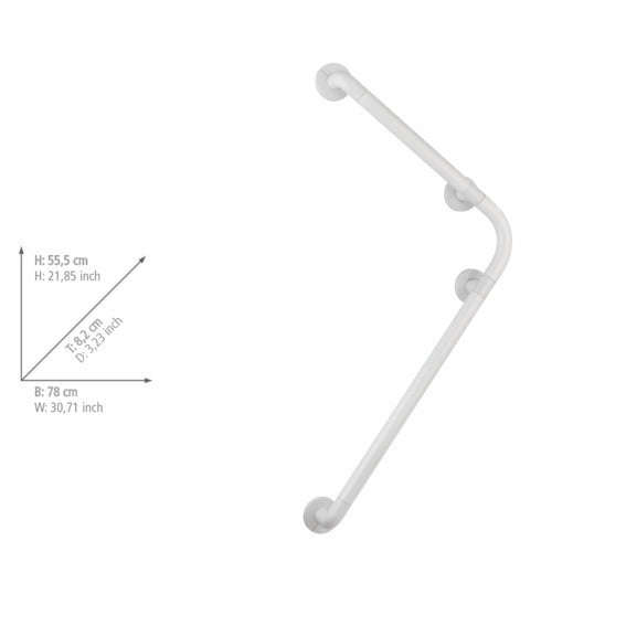 Bathroom Grab Rail Secura White 90° 55 5x78cm