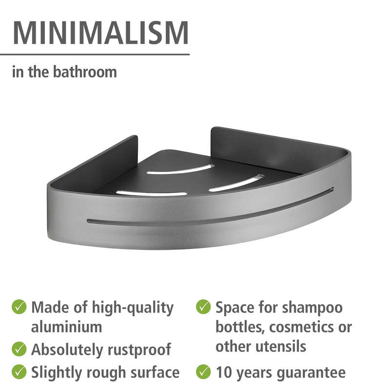 Corner Bathroom Shelf Montella Range Rustproof Aluminium Anthracite
