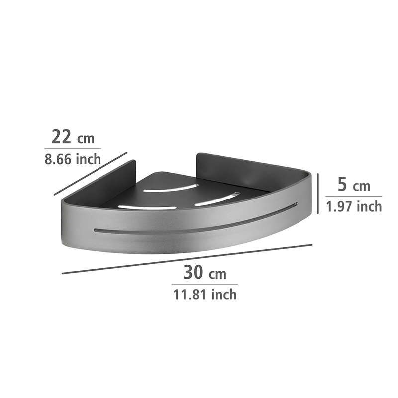 Corner Bathroom Shelf Montella Range Rustproof Aluminium Anthracite