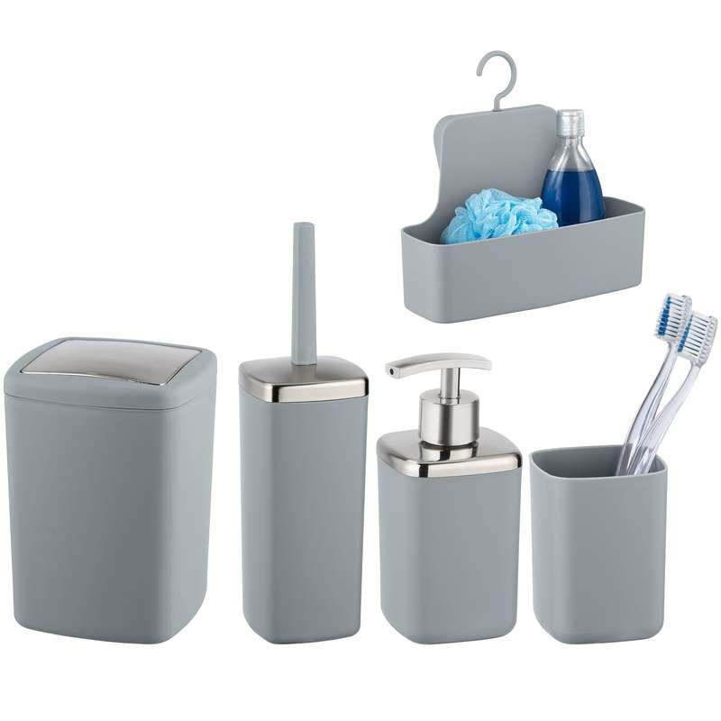 Wenko Bathroom Storage Box - Barcelona - Grey - Unbreakable - 16X11X19Cm