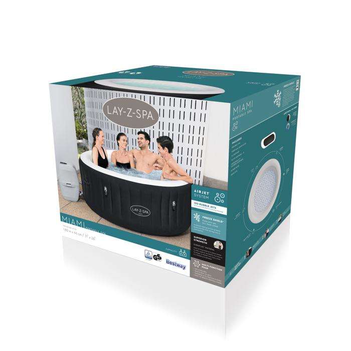 Bestway 1.80m X 66cm Miami Air Jet Lay Z Spa 669 L