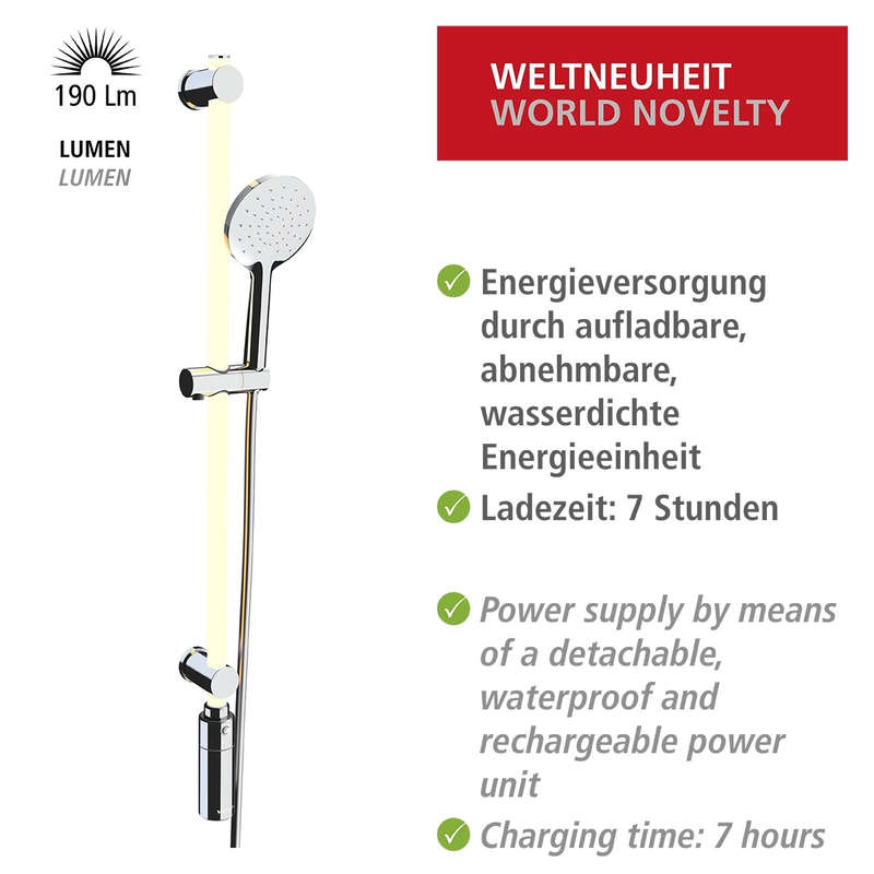 Led Shower Rail 94cm Rgb + Warm White