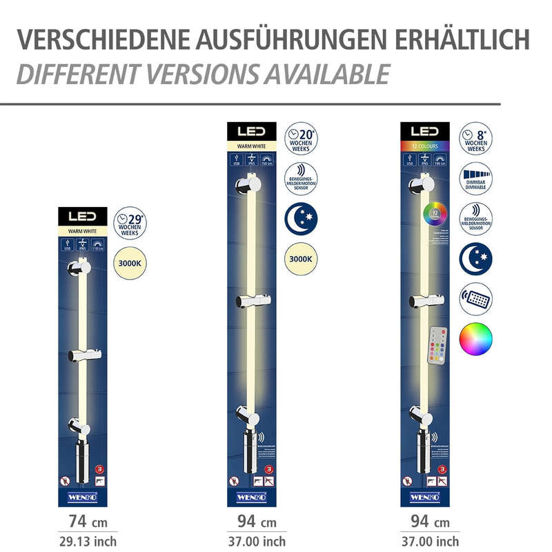 Led Shower Rail 94cm Rgb + Warm White