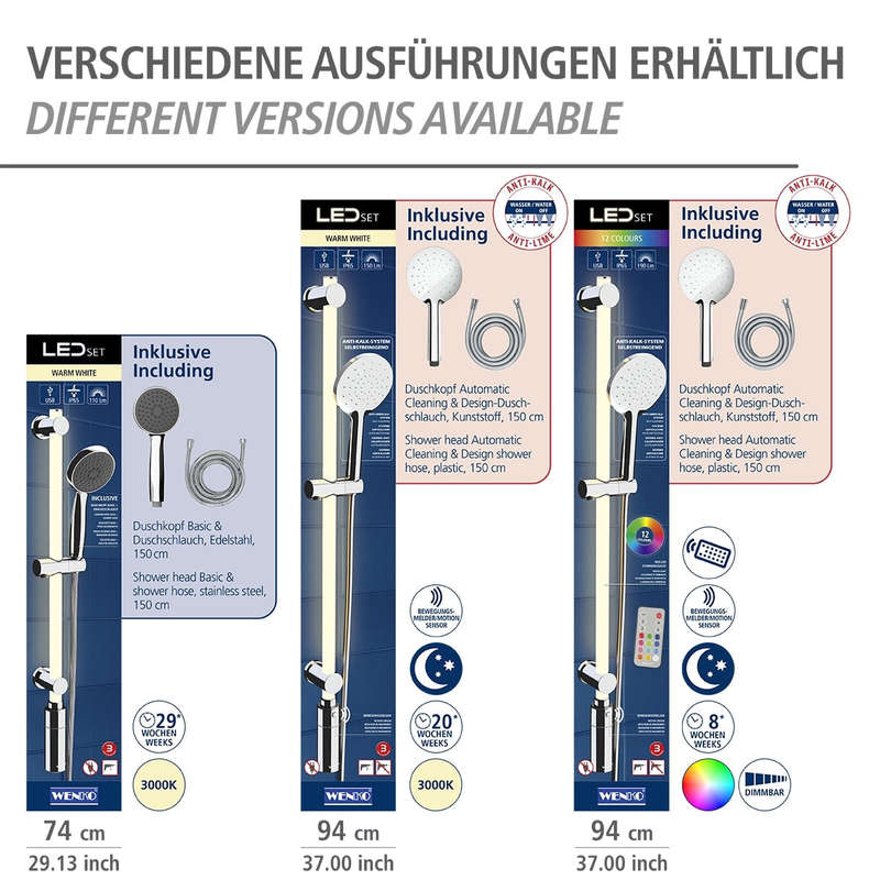 Led Shower Rail 94cm Rgb + Warm White