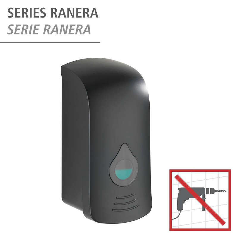 Wenko Disinfectant/Soap Dispenser - Ranera Lrg - Black