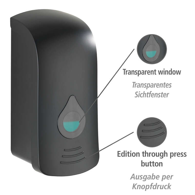 Wenko Disinfectant/Soap Dispenser - Ranera Lrg - Black