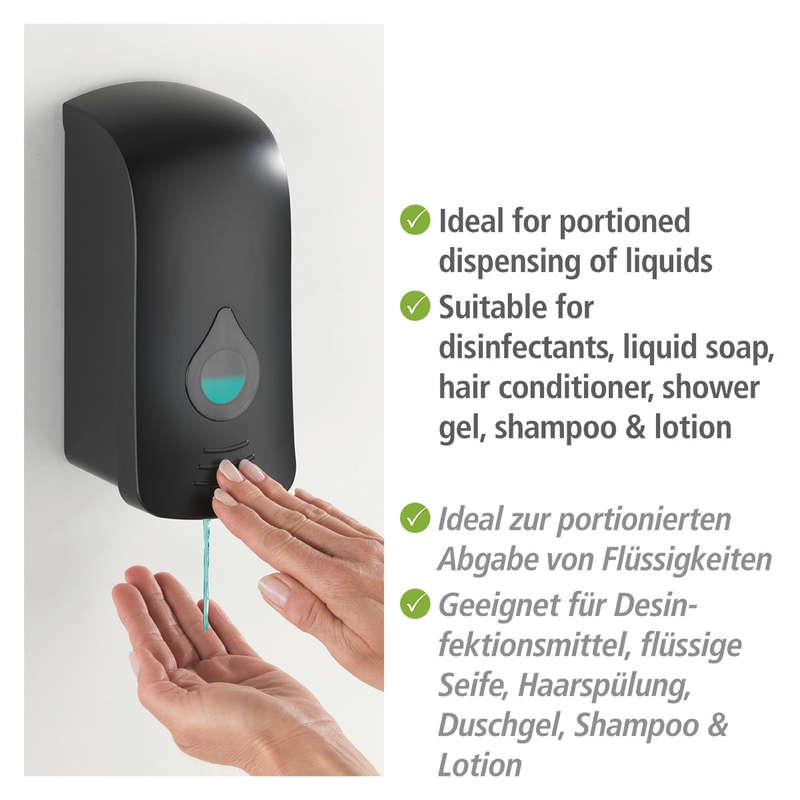 Wenko Disinfectant/Soap Dispenser - Ranera Lrg - Black