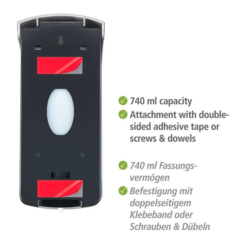 Wenko Disinfectant/Soap Dispenser - Ranera Lrg - Black