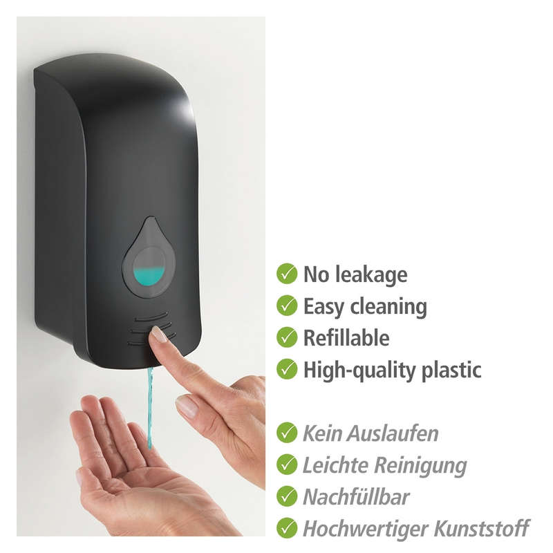 Wenko Disinfectant/Soap Dispenser - Ranera Lrg - Black