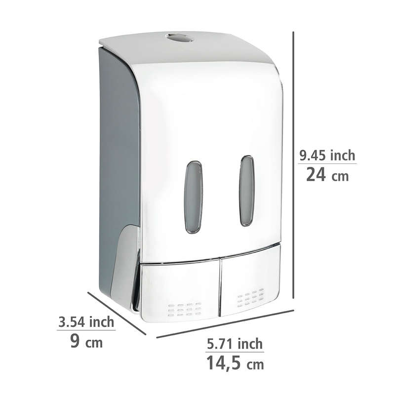 2 Chamber Disinfectant/Soap Dispenser Tartas Chrome