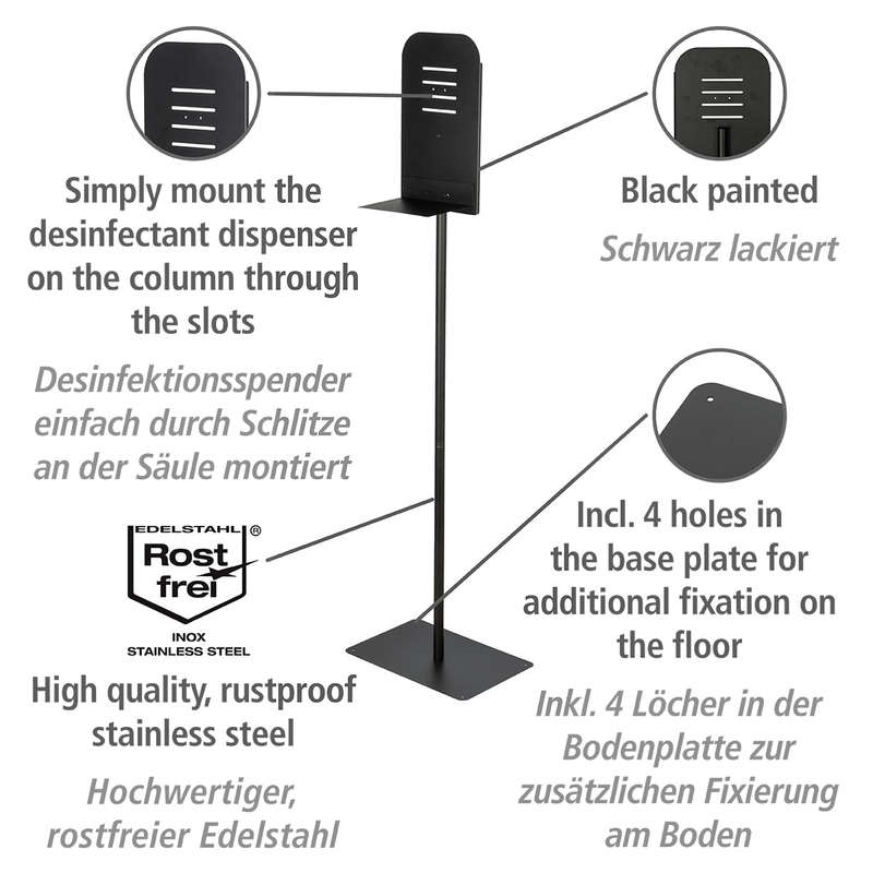 Disinfectant Stand Large Black Matt
