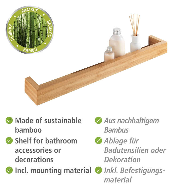 Wenko Wall Shelf - 60Cm - Bambusa Range - Bamboo
