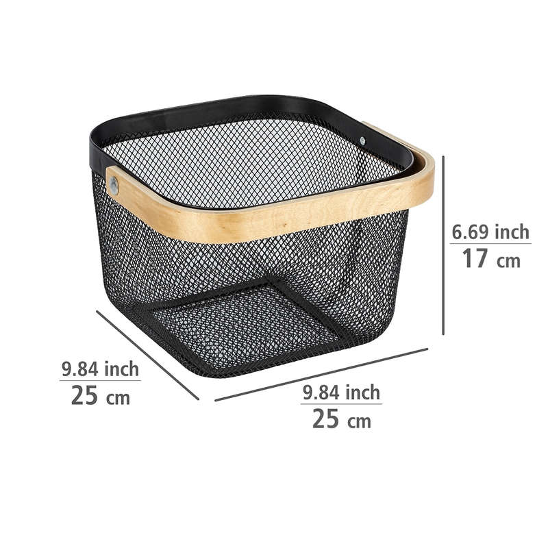 Bathroom Basket Padua Range Bamboo / Steel