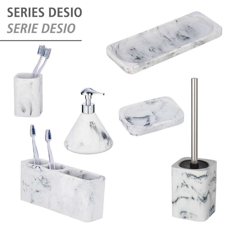 Universal Holder Desio Marble Look Polyresin White/Grey