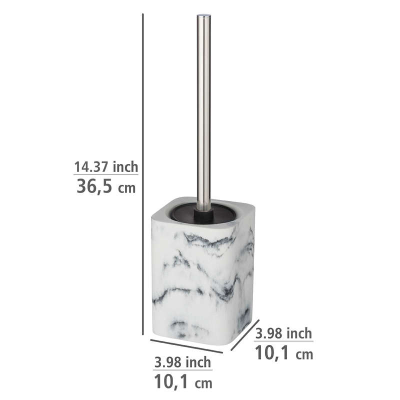 Toilet Brush Desio Marble Look Polyresin White/Grey