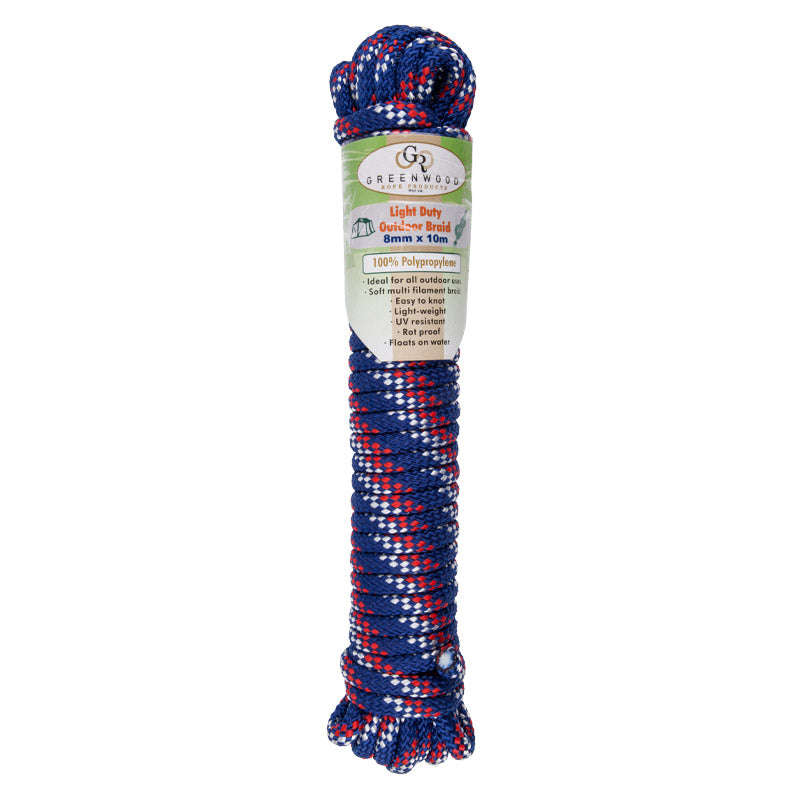 Greenwood Rope Braided Outdoor Light Duty 8 Mm 10 M