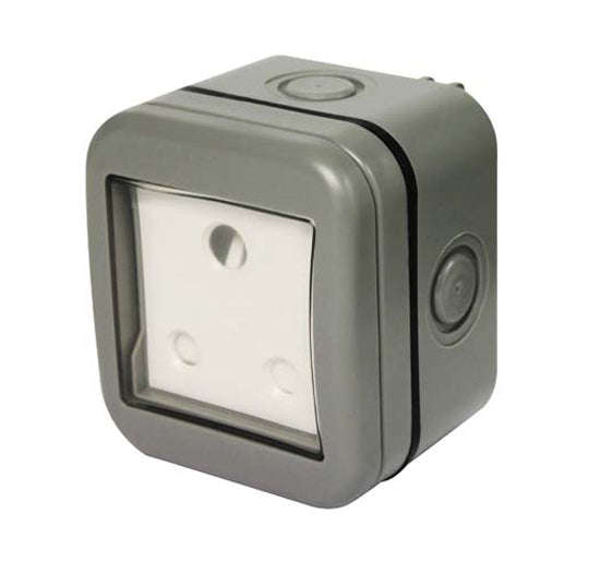 Ip66 Single Unswitched 16 A Sa Outdoor Socket (1 X 3 Pin)