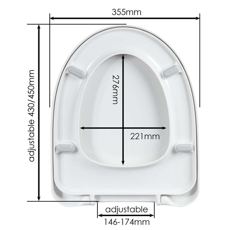 Wirquin Toilet Seat H 1 S/S Hng Wht (1.7 Kg)