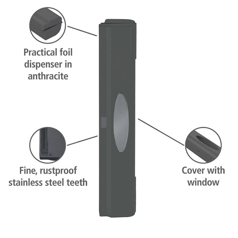 Foil / Cling Wrap Dispenser Cutter 1 Click Charcoal