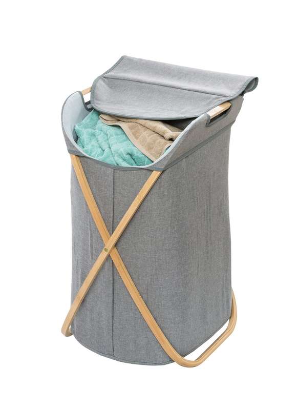 Laundry Basket 79 L Bahari Bamboo Grey