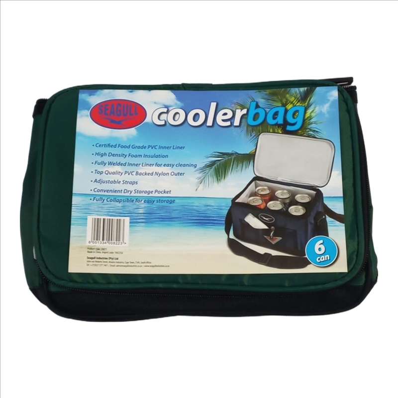 Seagull 6 Pack Nylon Coolbag Green