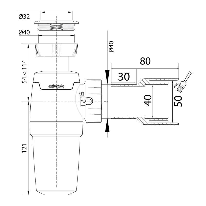 Wirquin Bottle Trap Neo 80 Mm (Box)