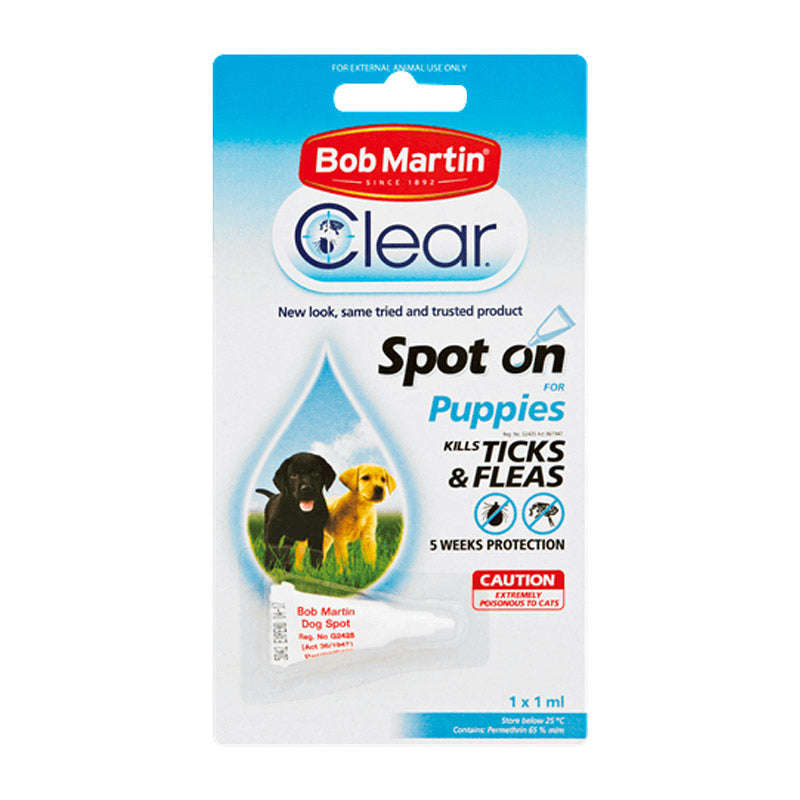 Bob Martin Pet Tick & Flea Dog Spot Puppies 1 Ml