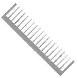 Heatsink 200 Wide Comb 34670 Mill, 250mm Long 38555 6063 T6 *Dbk 250 Mill*