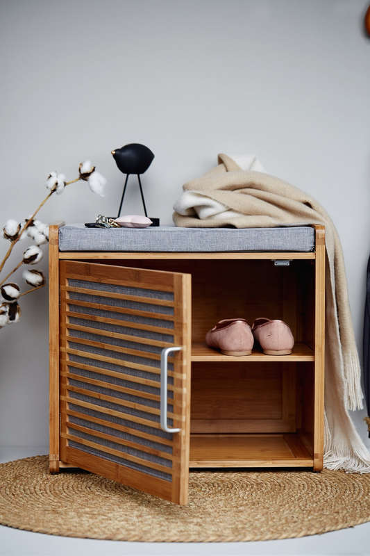 Shoe Cabinet & Seat Bahari Grey