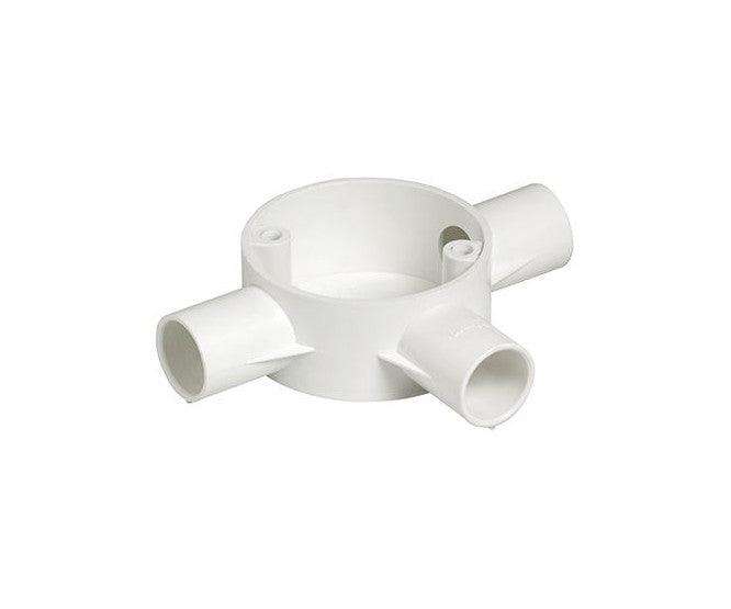 White Pvc Inspection Box 3 Way For 25mm Conduit Pvc 3 W 25 Mm