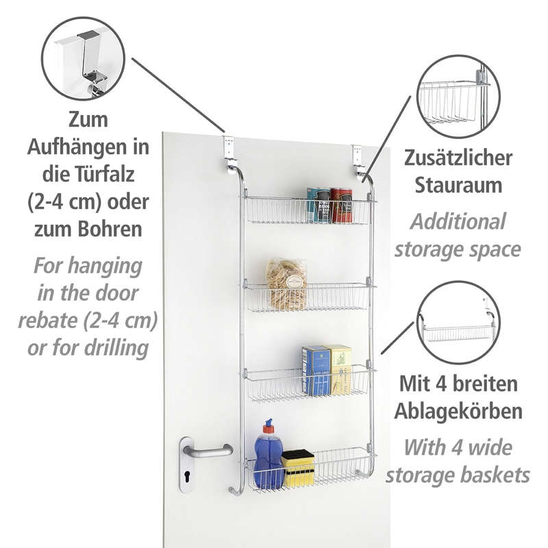 Wenko Door-Mounted Rack With 4 Compartments