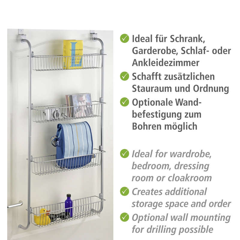 Wenko Door-Mounted Rack With 4 Compartments