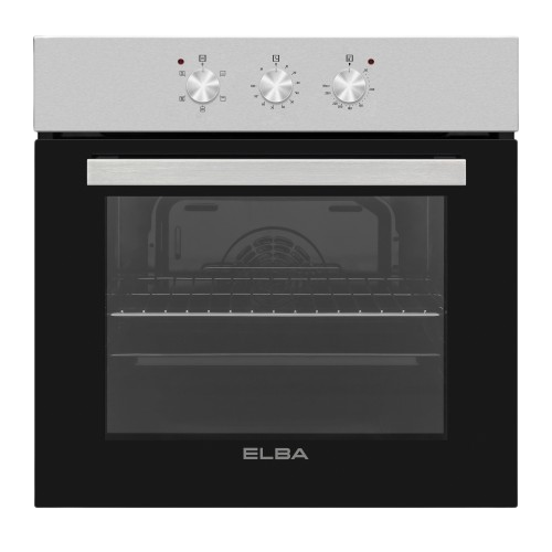 Elba 60 Cm Multifunction Electric Oven With S/S Panel And Black Glass Finish