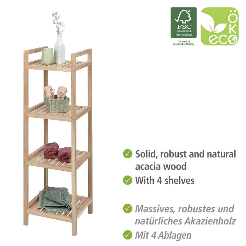 4 Tier Shelving Unit Acina Acacia Wood
