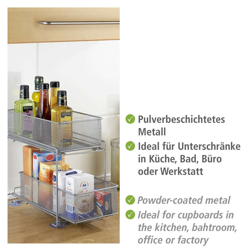 2 Drawer & Counter Storage Stand Metal Gioma