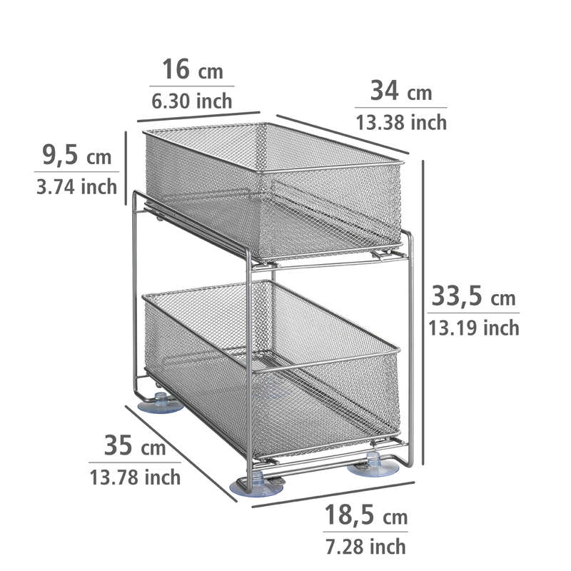 2 Drawer & Counter Storage Stand Metal Gioma