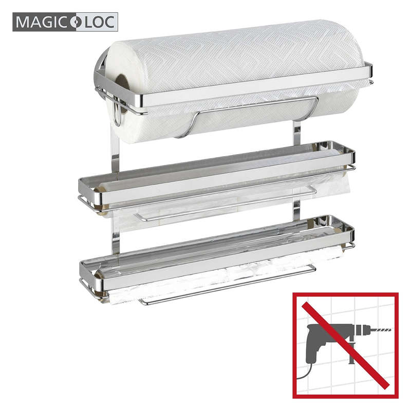 Wenko Magic-Loc Kitchen Roll Holder - Trio - No Drilling