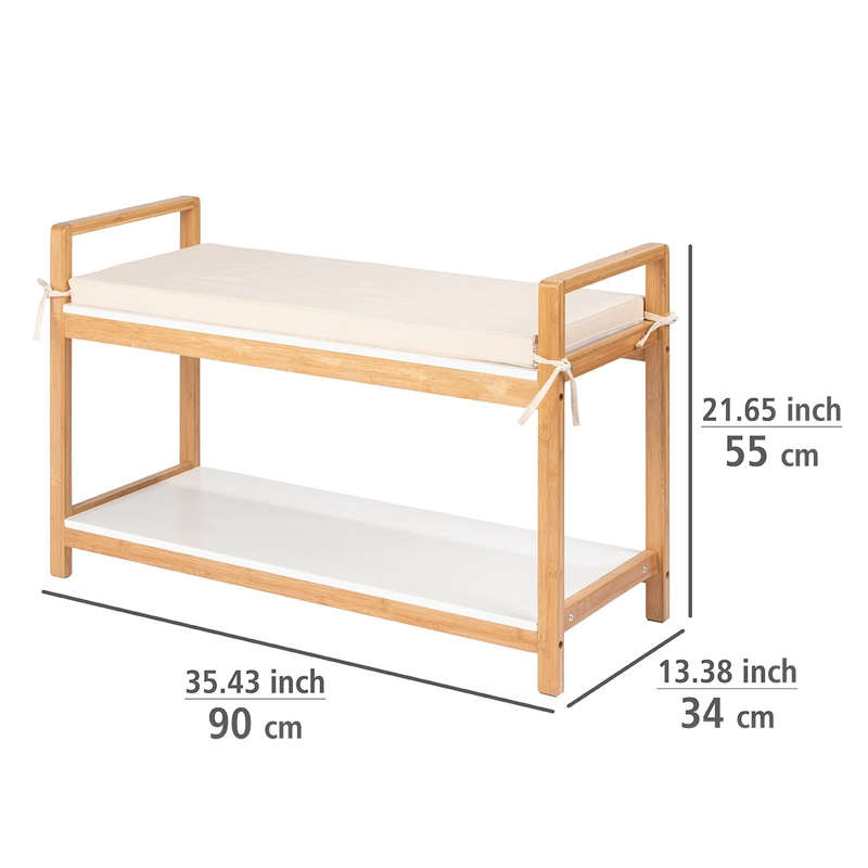 Shoe Bench With Cushion Finja Bamboo