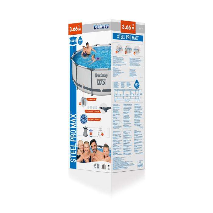 Bestway 3.66m X 1.00m Steel Pro Max Frame Pool Set 9,150 L (With 1.07m Ladder)