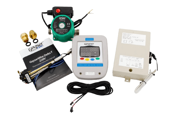 Geyserwise Delta T 220V Kit  Geyserwise Delta T with 220V Hot Water Circulation Pump