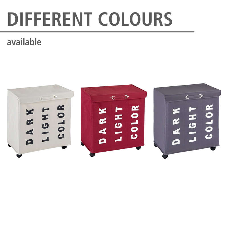 Laundry Basket 116 L 3 Compartment Trivo Grey