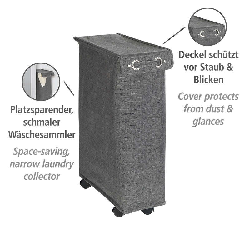 Laundry Basket 43 L With Lid Corno Prime Black White