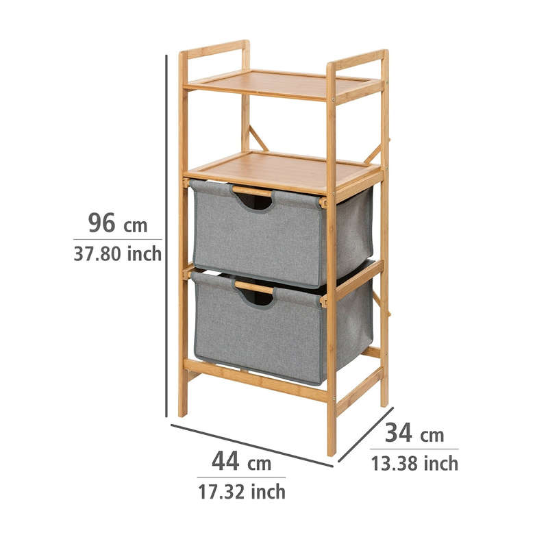 Shelf Unit With 2 Drawers Bahari Bamboo