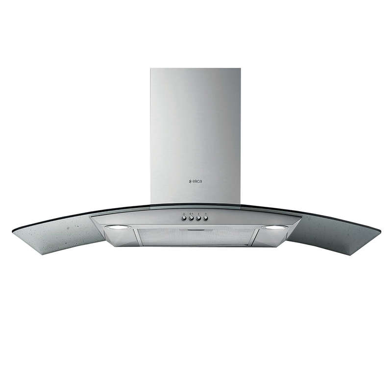 Elica 90 Cm Curved Glass Cooker Hood Stainless Steel