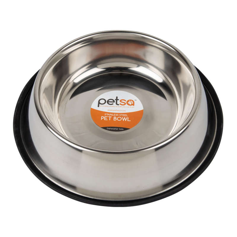 Dog Bowl S/Steel Non Tip Anti Skid 34 Cm / 1980 Ml