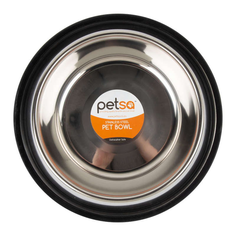 Dog Bowl S/Steel Non Tip Anti Skid 34 Cm / 1980 Ml