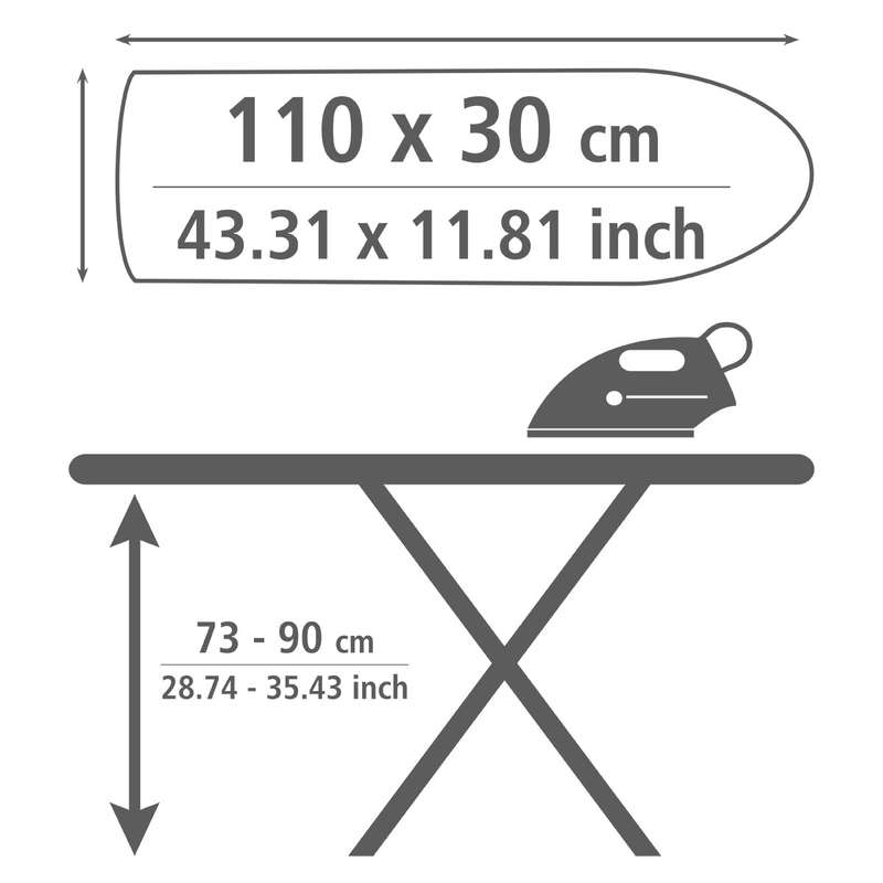Wenko Ironing Board - Base Range - White - 110X30Cm